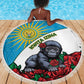 Rwanda’s Gorilla Naming Beach Blanket Baby Gorilla Coat Of Arms With Red Rose - African Pride
