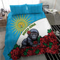 Rwanda’s Gorilla Naming Bedding Set Baby Gorilla Coat Of Arms With Red Rose - African Pride