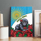 Rwanda’s Gorilla Naming Canvas Wall Art Baby Gorilla Coat Of Arms With Red Rose - African Pride