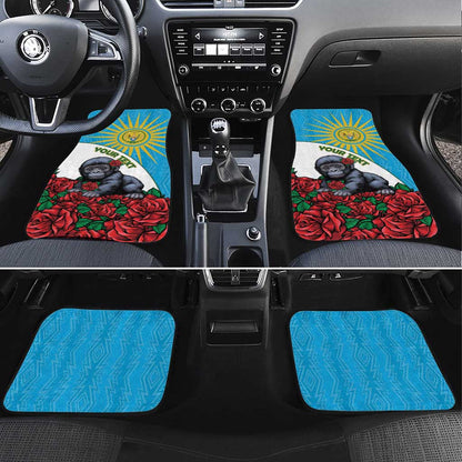 Rwanda’s Gorilla Naming Car Mats Baby Gorilla Coat Of Arms With Red Rose - African Pride