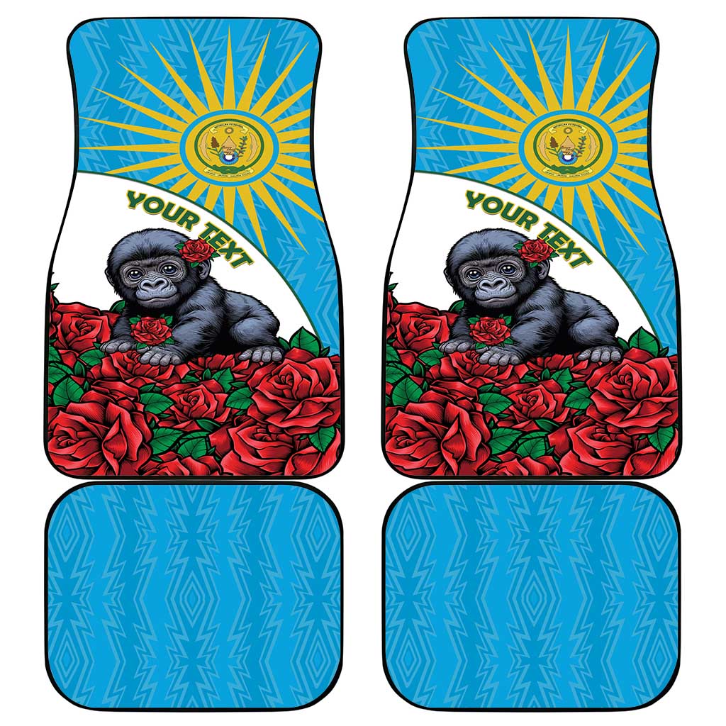 Rwanda’s Gorilla Naming Car Mats Baby Gorilla Coat Of Arms With Red Rose - African Pride