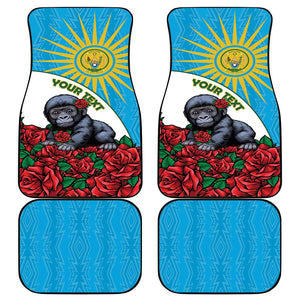 Rwanda’s Gorilla Naming Car Mats Baby Gorilla Coat Of Arms With Red Rose - African Pride