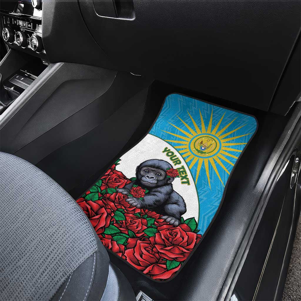 Rwanda’s Gorilla Naming Car Mats Baby Gorilla Coat Of Arms With Red Rose - African Pride