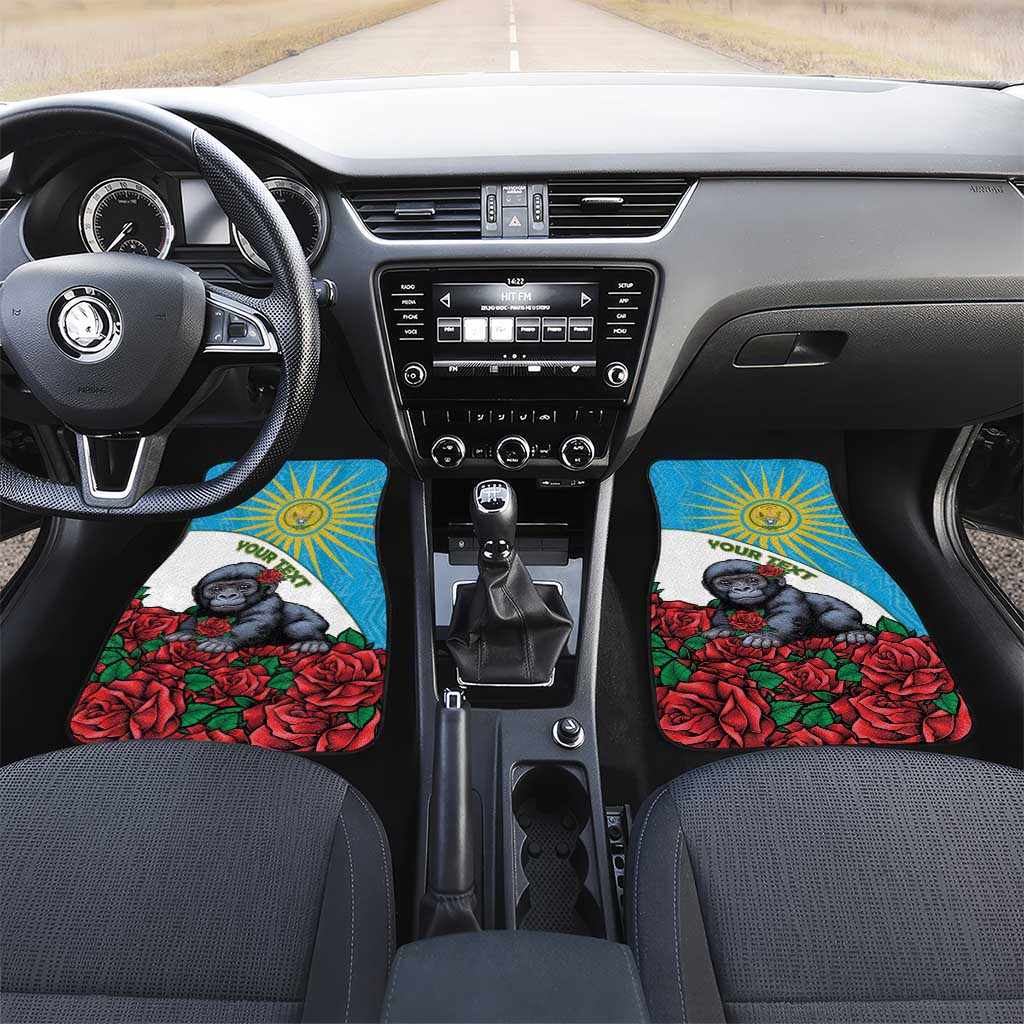 Rwanda’s Gorilla Naming Car Mats Baby Gorilla Coat Of Arms With Red Rose - African Pride