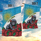 Rwanda’s Gorilla Naming Garden Flag Baby Gorilla Coat Of Arms With Red Rose - African Pride