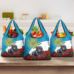 Rwanda’s Gorilla Naming Grocery Bag Baby Gorilla Coat Of Arms With Red Rose - African Pride