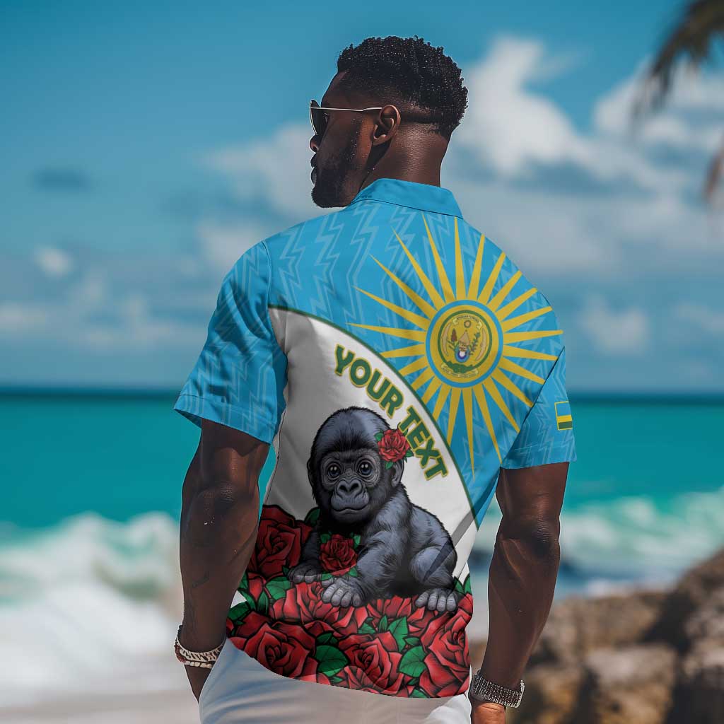 Personalized Rwanda’s Gorilla Naming Hawaiian Shirt Baby Gorilla Coat Of Arms With Red Rose - African Pride