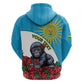 Personalized Rwanda’s Gorilla Naming Hoodie Baby Gorilla Coat Of Arms With Red Rose - African Pride