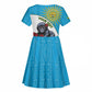 Personalized Rwanda’s Gorilla Naming Kid Short Sleeve Dress Baby Gorilla Coat Of Arms With Red Rose - African Pride