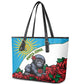 Rwanda’s Gorilla Naming Leather Tote Bag Baby Gorilla Coat Of Arms With Red Rose - African Pride
