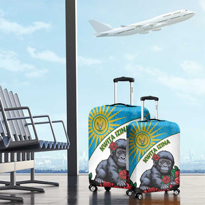Rwanda’s Gorilla Naming Luggage Cover Baby Gorilla Coat Of Arms With Red Rose - African Pride