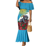 Personalized Rwanda’s Gorilla Naming Mermaid Dress Baby Gorilla Coat Of Arms With Red Rose - African Pride