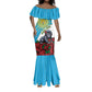 Personalized Rwanda’s Gorilla Naming Mermaid Dress Baby Gorilla Coat Of Arms With Red Rose - African Pride