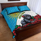 Rwanda’s Gorilla Naming Quilt Bed Set Baby Gorilla Coat Of Arms With Red Rose - African Pride
