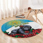 Rwanda’s Gorilla Naming Round Carpet Baby Gorilla Coat Of Arms With Red Rose - African Pride