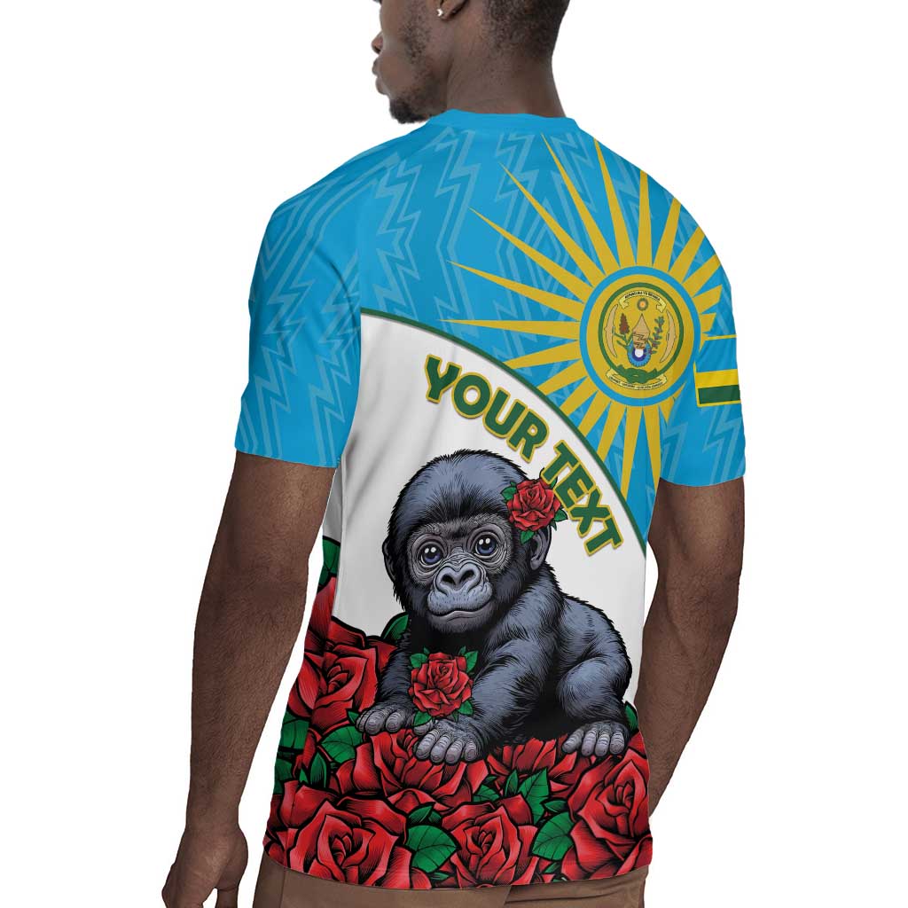 Personalized Rwanda’s Gorilla Naming Rugby Jersey Baby Gorilla Coat Of Arms With Red Rose - African Pride