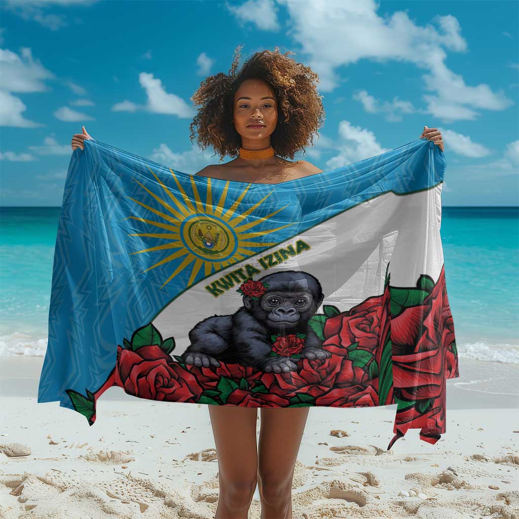 Rwanda’s Gorilla Naming Sarong Baby Gorilla Coat Of Arms With Red Rose - African Pride