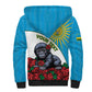 Personalized Rwanda’s Gorilla Naming Sherpa Hoodie Baby Gorilla Coat Of Arms With Red Rose - African Pride