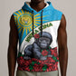 Personalized Rwanda’s Gorilla Naming Sleeveless Hoodie Baby Gorilla Coat Of Arms With Red Rose - African Pride
