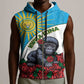 Personalized Rwanda’s Gorilla Naming Sleeveless Zip Hoodie Baby Gorilla Coat Of Arms With Red Rose - African Pride