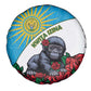 Rwanda’s Gorilla Naming Spare Tire Cover Baby Gorilla Coat Of Arms With Red Rose - African Pride