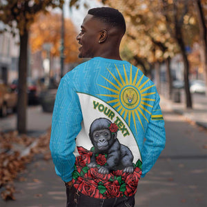 Personalized Rwanda’s Gorilla Naming Sweatshirt Baby Gorilla Coat Of Arms With Red Rose - African Pride