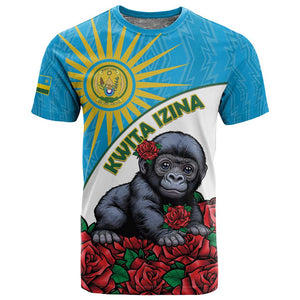 Personalized Rwanda’s Gorilla Naming T shirt Baby Gorilla Coat Of Arms With Red Rose - African Pride
