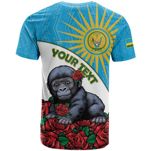 Personalized Rwanda’s Gorilla Naming T shirt Baby Gorilla Coat Of Arms With Red Rose - African Pride