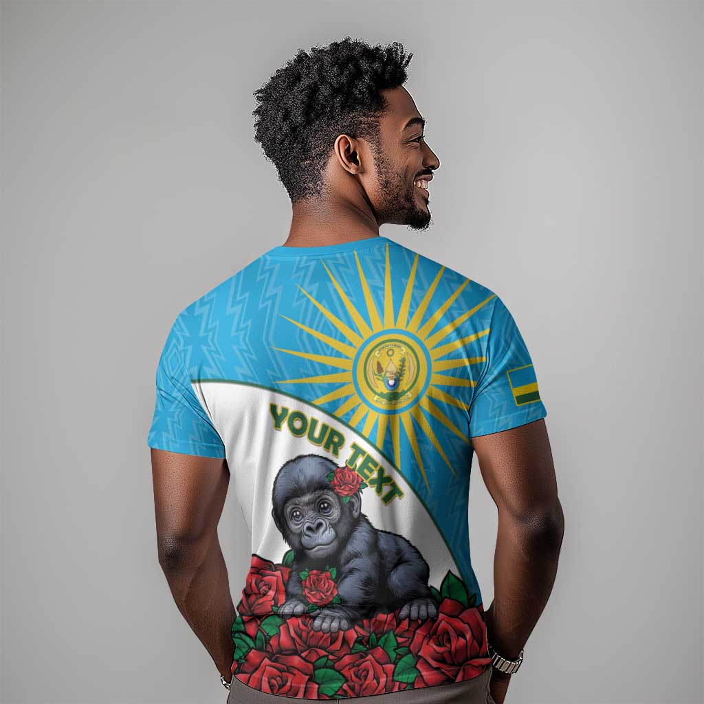 Personalized Rwanda’s Gorilla Naming T shirt Baby Gorilla Coat Of Arms With Red Rose - African Pride