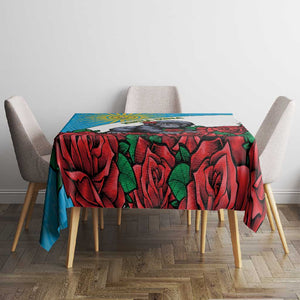 Rwanda’s Gorilla Naming Tablecloth Baby Gorilla Coat Of Arms With Red Rose - African Pride