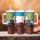 Personalized Rwanda’s Gorilla Naming Tumbler With Handle Baby Gorilla Coat Of Arms With Red Rose - African Pride