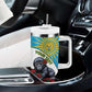 Personalized Rwanda’s Gorilla Naming Tumbler With Handle Baby Gorilla Coat Of Arms With Red Rose - African Pride