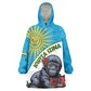 Personalized Rwanda’s Gorilla Naming Wearable Blanket Hoodie Baby Gorilla Coat Of Arms With Red Rose - African Pride