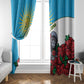 Rwanda’s Gorilla Naming Window Curtain Baby Gorilla Coat Of Arms With Red Rose - African Pride