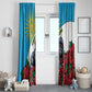 Rwanda’s Gorilla Naming Window Curtain Baby Gorilla Coat Of Arms With Red Rose - African Pride