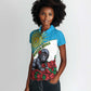 Personalized Rwanda’s Gorilla Naming Women Polo Shirt Baby Gorilla Coat Of Arms With Red Rose - African Pride