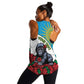 Personalized Rwanda’s Gorilla Naming Women Racerback Tank Baby Gorilla Coat Of Arms With Red Rose - African Pride