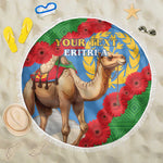 Personalised Eritrea Arabian Camel Beach Blanket Gerbera Flower - Flag Color