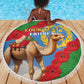 Personalised Eritrea Arabian Camel Beach Blanket Gerbera Flower - Flag Color