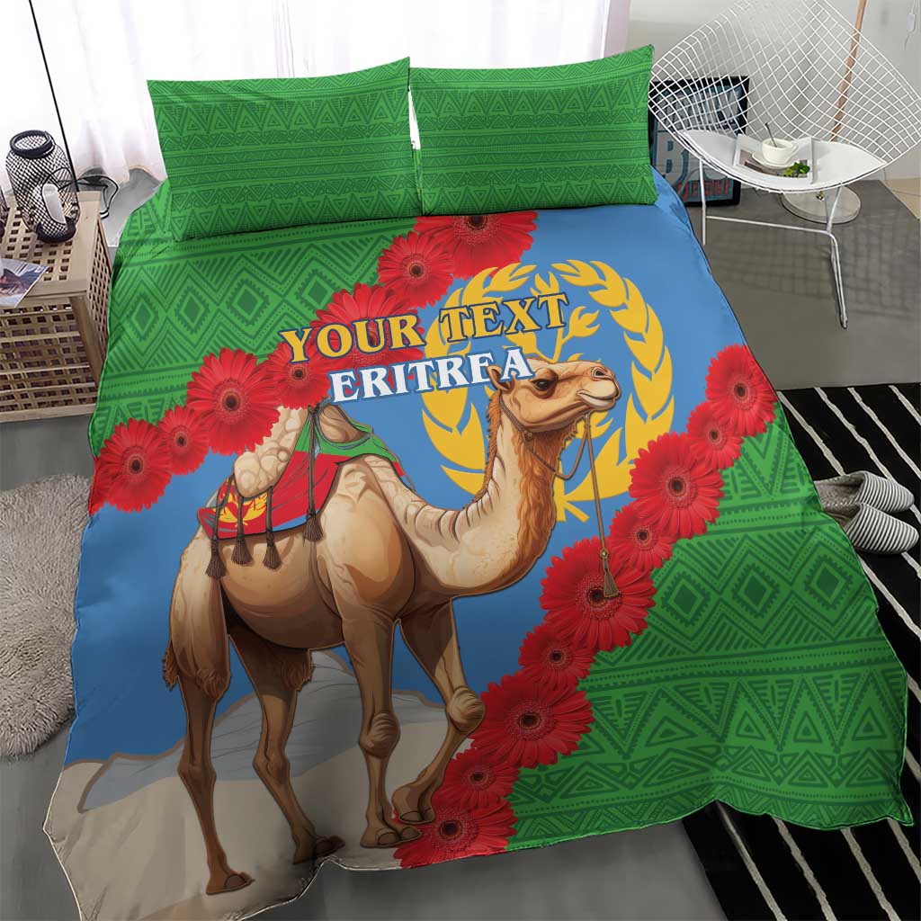 Personalised Eritrea Arabian Camel Bedding Set Gerbera Flower - Flag Color