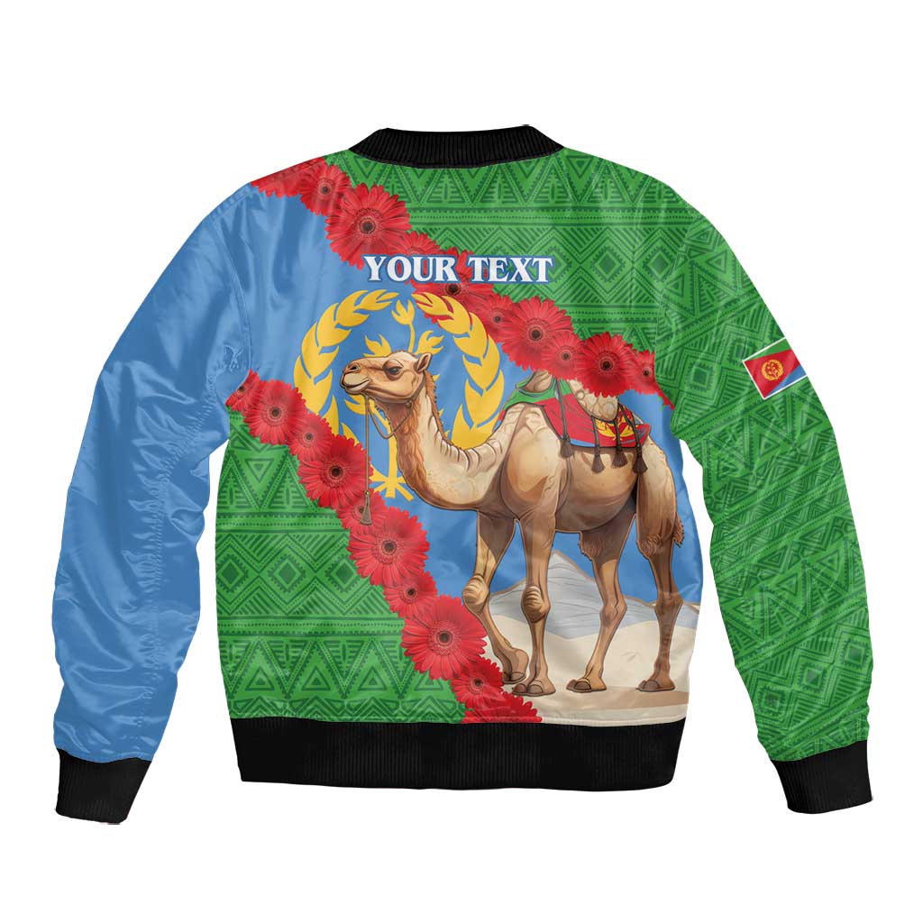 Personalised Eritrea Arabian Camel Bomber Jacket Gerbera Flower - Flag Color