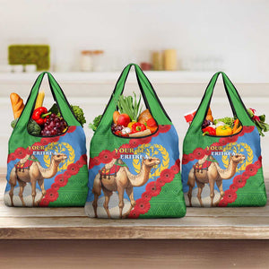 Personalised Eritrea Arabian Camel Grocery Bag Gerbera Flower - Flag Color