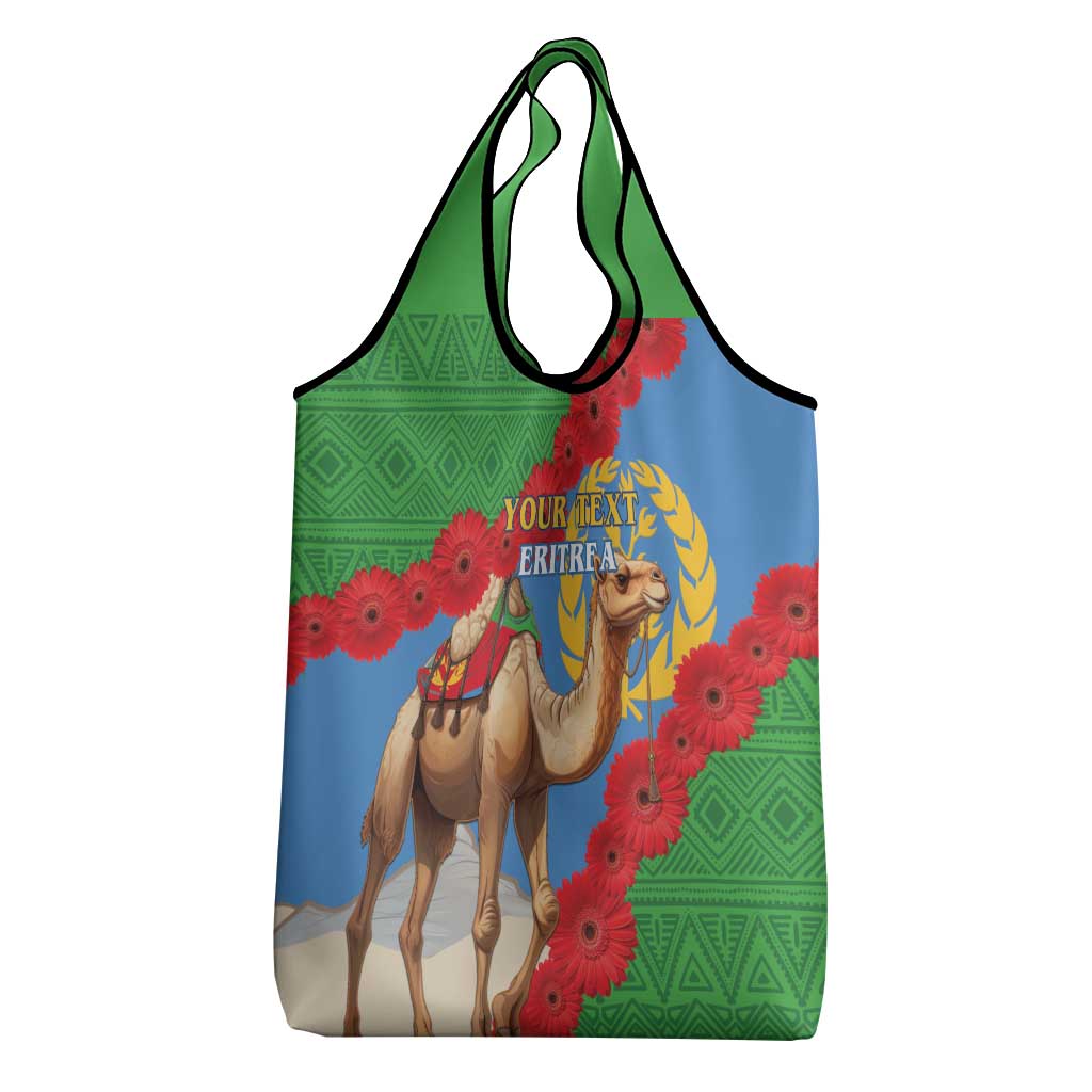 Personalised Eritrea Arabian Camel Grocery Bag Gerbera Flower - Flag Color