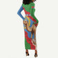 Personalised Eritrea Arabian Camel Long Sleeve Bodycon Dress Gerbera Flower - Flag Color LT15