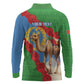 Personalised Eritrea Arabian Camel Long Sleeve Polo Shirt Gerbera Flower - Flag Color