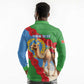 Personalised Eritrea Arabian Camel Long Sleeve Polo Shirt Gerbera Flower - Flag Color