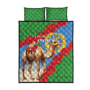 Personalised Eritrea Arabian Camel Quilt Bed Set Gerbera Flower - Flag Color
