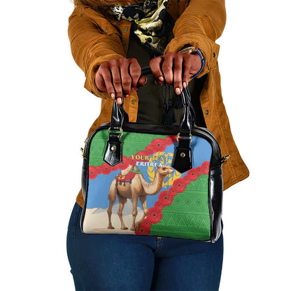 Personalised Eritrea Arabian Camel Shoulder Handbag Gerbera Flower - Flag Color