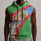 Personalised Eritrea Arabian Camel Sleeveless Hoodie Gerbera Flower - Flag Color - African Pride