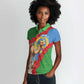 Personalised Eritrea Arabian Camel Women Polo Shirt Gerbera Flower - Flag Color